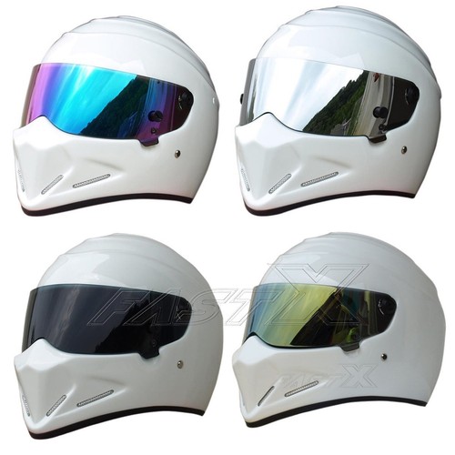 Casco moto corsa - bianco,