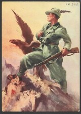 Cartolina più salgo più valgo 6° Regg. Alpini 1941 spedita a Pavia