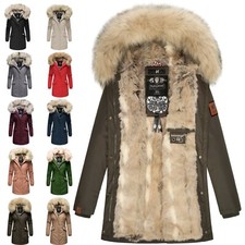 Navahoo Premium giacca invernale da donna parka cappotto giacca pelliccia sintetica foderata Cristal