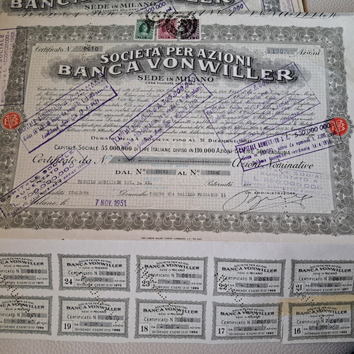 Certificato azionario azione - certificato,