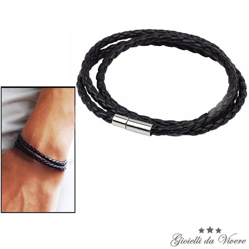 Bracciale cuoio intrecciato