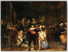 NIGHT WATCH Rembrandt Guardia della Notte Moneta Argento 10000 Franchi Ciad 2024