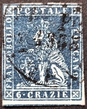 ASI 1851 Toscana 6 crazie ardesia su grigio usato