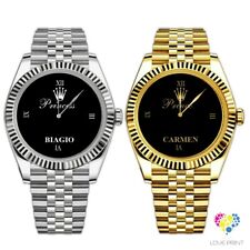 Orologi da polso per coppia personalizzati Prince e Princess con nomi/iniziali 