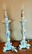 Coppia di Candelabri Antichi dell'800 in Porcellana Wallendorfer