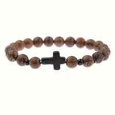 Bracciale CROCE nera con perle