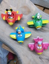 Lotto 4 personaggi Walt Disney  in aereoplano . Vintage 