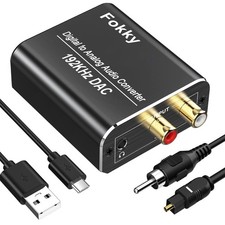 DAC Audio Hi-Fi Con Cavo Ottico Audio Digitale, 192Khz Convertitore Audio Digita