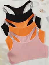 Reggiseno donna bretelle canottiera a costine canotta nastro glitter gilet sportivo comodo