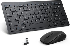 Set Tastiera e Mouse Wireless Mini, Ultra-Sottile layout Spagnalo QWERTY 78 tast