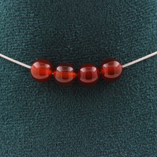 Collana perle agata rosso 8 - perle,