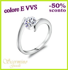 ANELLO SOLITARIO ORO BIANCO