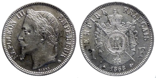 Napoleon iii franc 1868 - 1,