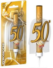 Fiaccola 50° ANNIVERSARIO - Candela Luminosa Fontana Magic Flambè torta e dolci