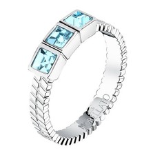 Anello Morellato Gioia Trilogy SAVY38 Acciaio Zirconi Ring 14 Azzurri