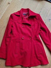 Cappotto rosso marchio Blue Sand made in Italy corto al ginocchio ben rifinito