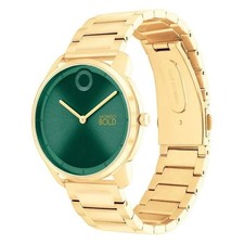 OROLOGIO DA UOMO MOVADO TREND ELEMENT 3601255 QUADRANTE VERDE SVIZZERO BRACCIALE ORO CASSA 40 MM