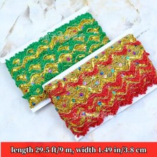 9 M Pizzo Con Paillettes Bordo