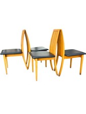 4 Sedie  legno e pelle