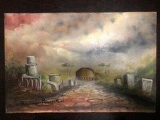 MUSSOLINI ROMANO olio su tela 40x60 Colosseo e Foro - ORIGINALE - PREZZO SCONTO