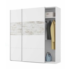 Armadio guardaroba appendiabiti 2 ante 2 ripiani BIANCO 180 X 60 X 200 ARM181A