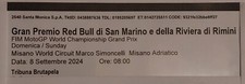 Biglietto Gran premio Moto GP Misano 08-09-2024