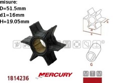 GIRANTE POMPA ACQUA MERCURY/MARINER 2T(20) MOTORI FUORIBORDO IMPELLER