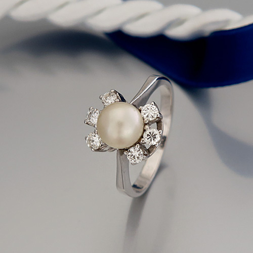 Anello perla coltivata - -,