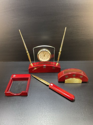 Set scrivania ciliegio oro