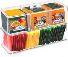 2 Pezzi Porta Bustine the E Tisane, Scatola Da Tè in Plastica Con Coperchio E Sc