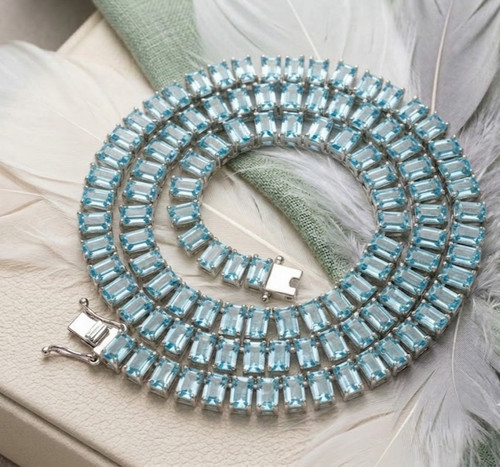 Collana tennis baguette