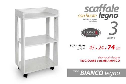 Scaffale mobiletto con ruote - scaffale,