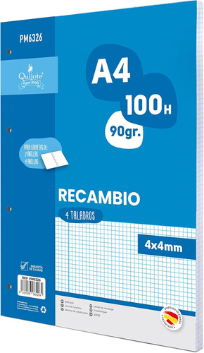 Ricambi quadricolati 4 - quadricolati, a4