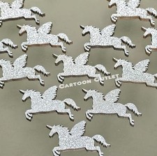 10 pz TORTA CUPCAKE argento unicorno legno fata festa quinceanera compleanno fai da te 2"