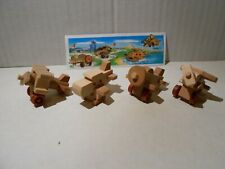KINDER FERRERO: SERIE 4 AEREI IN LEGNO + CART. K 99 N. 68-69-70-71   