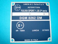 TARGHETTA IDENTIFICATIVA DATI