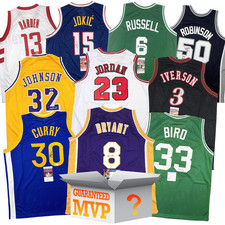 Maglia basket MVP autografata/firmata Mystery Box con certificato di autenticità PSA JSA Beckett