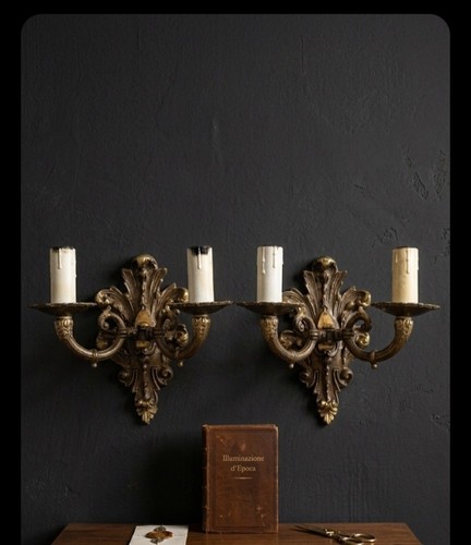 Coppia applique bronzo - bronzo, /ottone