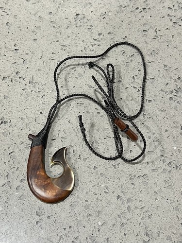 Hawaiian koa wood fish hook - wood,