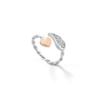 Anello donna ala e cuore Argento 925 Roberto Giannotti GIA445-13-15 con zirconi