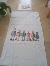 Copripiumino 210x123 cm circa Tessuto Federa 60x54 cm circa Robot Vintage