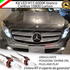 KIT LED H15 CANBUS LUCI DIURNE + ABBAGLIANTI 6000K MERCEDES CLASSE A 10800 LUMEN