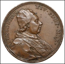 Papa Benedetto XIV Stato pontificio Medaglia Papal States Medal Benedict XIV