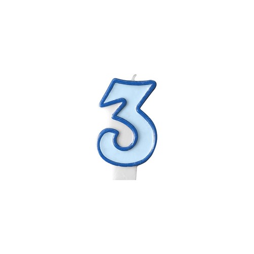 Candelina azzurra numero - numero, 3