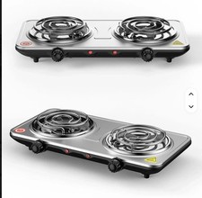 Fornello Elettrico 2 Piastre Piano Cottura Portatile regolabile Fornetto