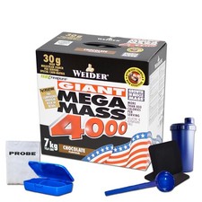 (12,85 EUR/kg) Weider Mega Mass 4000 7000g scatola proteine aminoacidi + bonus