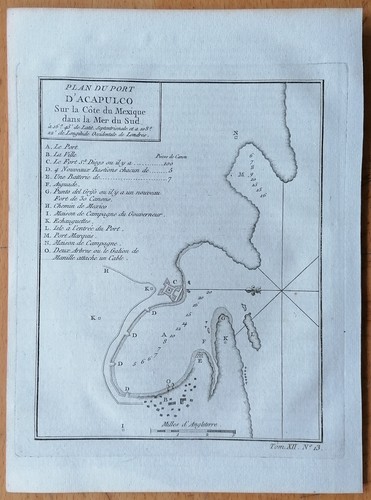 Mappa acapulco incisione - acapulco,