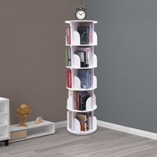 Libreria 5 Livelli Libreria Portaoggetti 360° Girevole Scaffale Organizer per Soggiorno