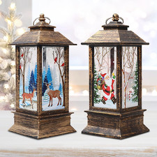 Lanterna Di Natale, 2PCS Decorazione Lanterne Di Natalizie Con Babbo Natale E Re