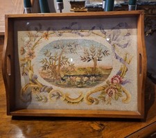 Antico Vassoio Legno Noce E